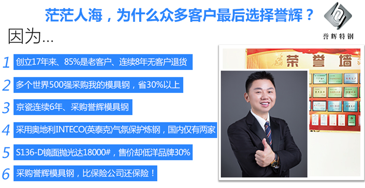 現(xiàn)在譽(yù)輝模具鋼的六大個理由 現(xiàn)在譽(yù)輝模具鋼的六大個理由
